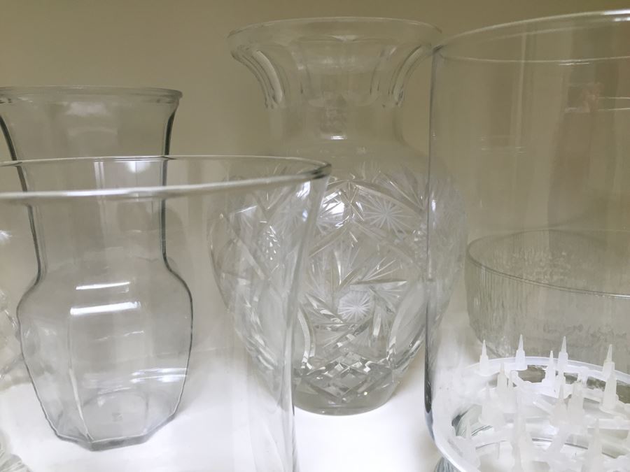Just Added - (2) Shelves Of Various Vases, Pitchers, Trays, Bowls - See Photos [Photo 11]