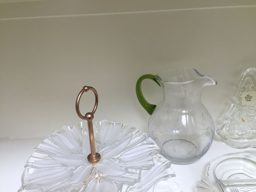 Just Added - (2) Shelves Of Various Vases, Pitchers, Trays, Bowls - See Photos [Photo 7]