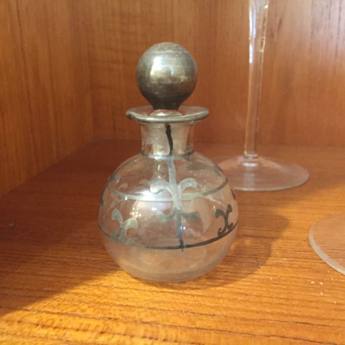 Just Added - Various Glassware Including Crystal Stemware, Silver Overlay Bottle, Blue And Gold Shot Glasses, Wine Glasses - See Photos [Photo 10]