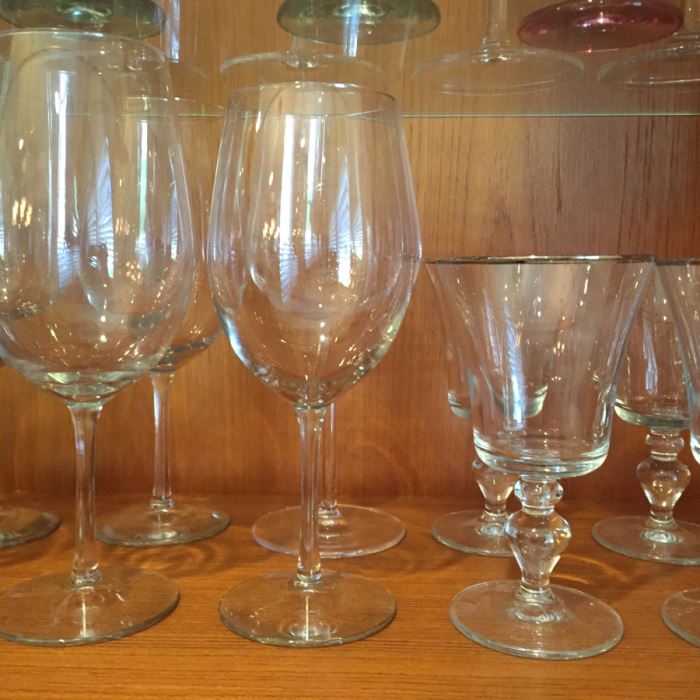 Just Added - Various Glassware Including Crystal Stemware, Silver Overlay Bottle, Blue And Gold Shot Glasses, Wine Glasses - See Photos [Photo 15]