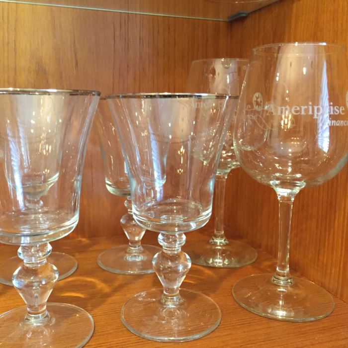 Just Added - Various Glassware Including Crystal Stemware, Silver Overlay Bottle, Blue And Gold Shot Glasses, Wine Glasses - See Photos [Photo 17]