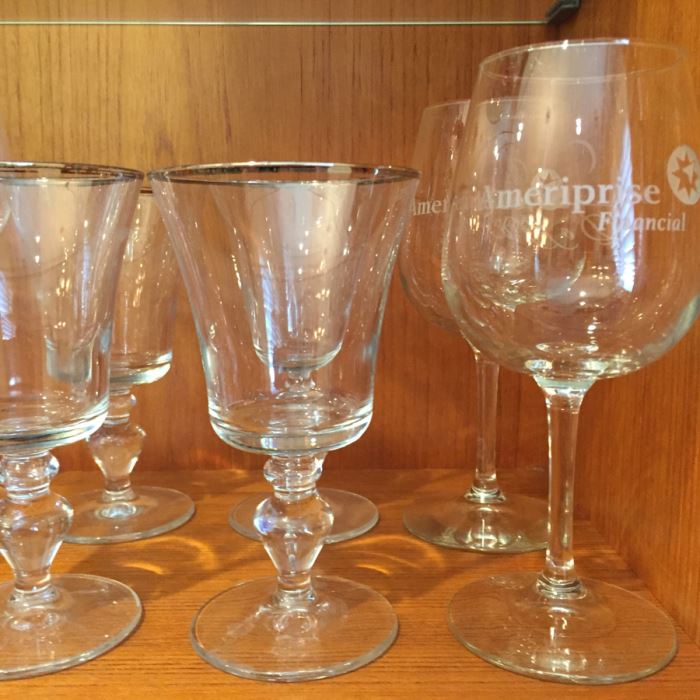 Just Added - Various Glassware Including Crystal Stemware, Silver Overlay Bottle, Blue And Gold Shot Glasses, Wine Glasses - See Photos [Photo 16]