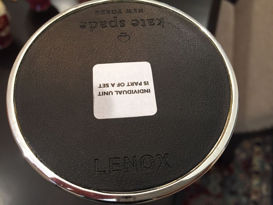 Just Added - Footed Cake Stand With Dome, Silver Tone Candlesticks, Pitcher, Champagne Glasses Including His And Her Kate Spade Lenox Glasses, Crystal Ashtray - See Photos [Photo 21]