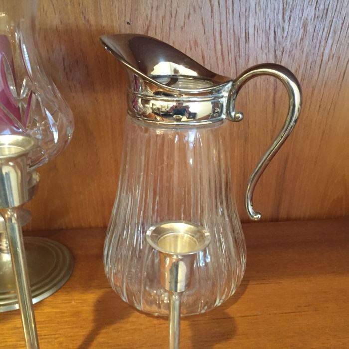 Just Added - Footed Cake Stand With Dome, Silver Tone Candlesticks, Pitcher, Champagne Glasses Including His And Her Kate Spade Lenox Glasses, Crystal Ashtray - See Photos [Photo 7]