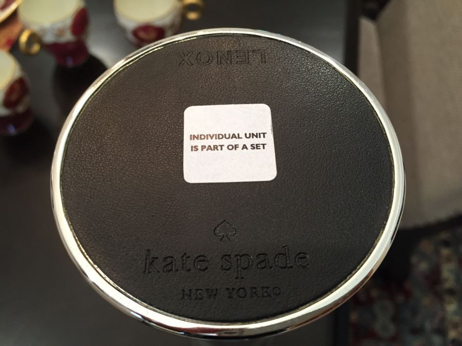 Just Added - Footed Cake Stand With Dome, Silver Tone Candlesticks, Pitcher, Champagne Glasses Including His And Her Kate Spade Lenox Glasses, Crystal Ashtray - See Photos [Photo 20]