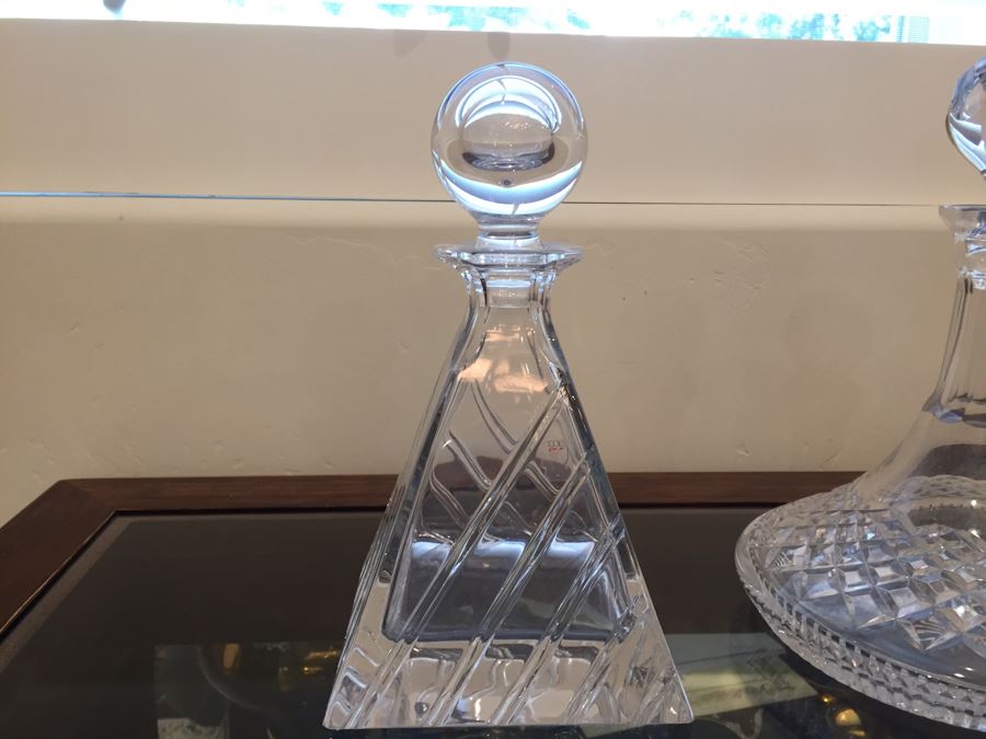 Just Added - Pair Of Signed Crystal Liquor Decanters [Photo 4]