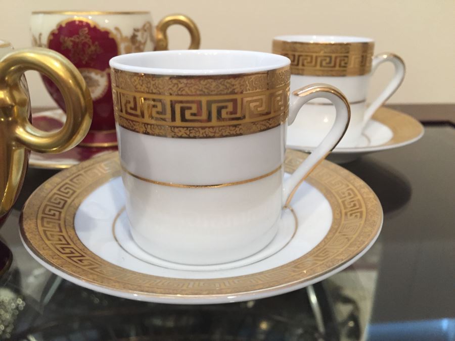 Just Added - (5) Czechoslovakia Maroon And Gold Coffee Cups With (2) Saucers And (4) CC&T Gold Coffee Cups With Saucers [Photo 7]