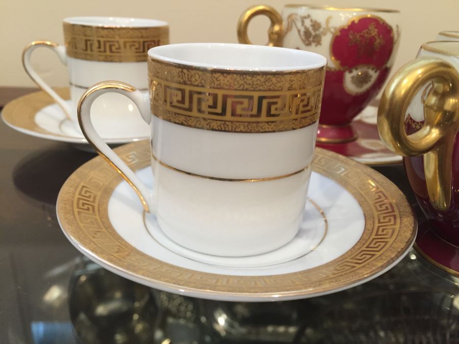 Just Added - (5) Czechoslovakia Maroon And Gold Coffee Cups With (2) Saucers And (4) CC&T Gold Coffee Cups With Saucers [Photo 5]