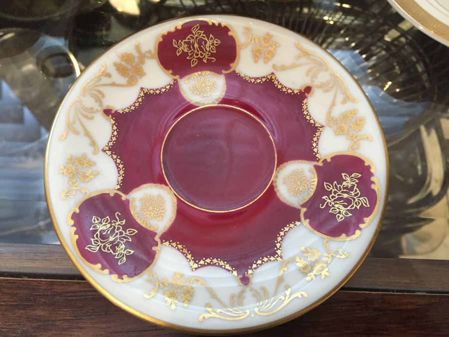 Just Added - (5) Czechoslovakia Maroon And Gold Coffee Cups With (2) Saucers And (4) CC&T Gold Coffee Cups With Saucers [Photo 12]