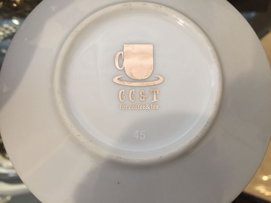 Just Added - (5) Czechoslovakia Maroon And Gold Coffee Cups With (2) Saucers And (4) CC&T Gold Coffee Cups With Saucers [Photo 9]