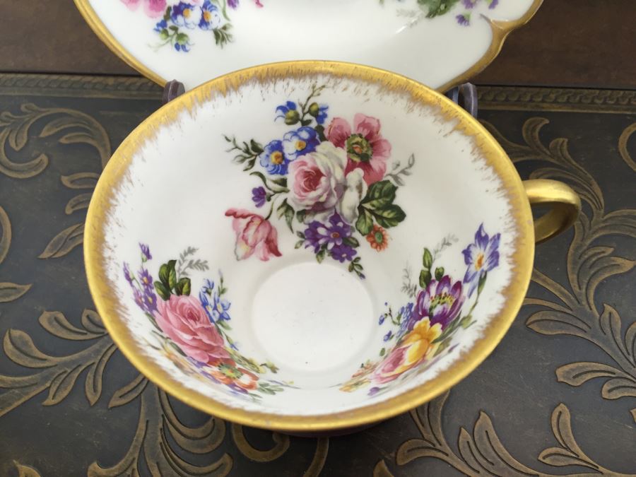 Just Added - Various Cups And Saucers, Bowls And Silver Figurine Including Hutschenreuther Gelb, AJCO France - See Photos [Photo 3]