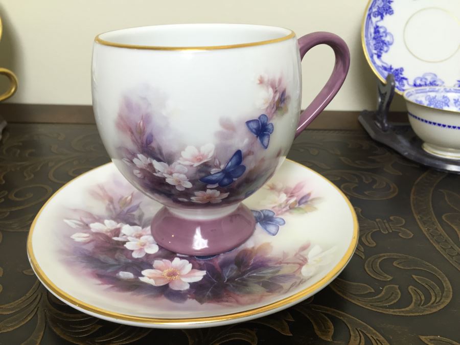 Just Added - Various Cups And Saucers, Bowls And Silver Figurine Including Hutschenreuther Gelb, AJCO France - See Photos [Photo 4]