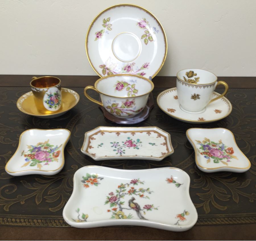 Just Added - Various Limoges France China Cups, Saucers And Dishes