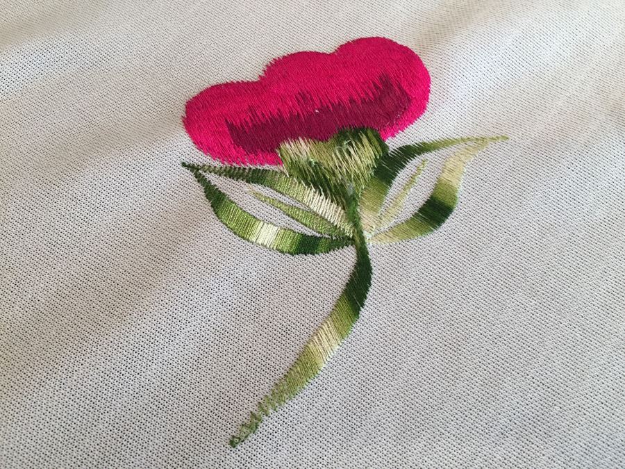 Just Added - Stunning Embroidered Roses Tablecloth And Black Galleria Gultex Embroidered Tablecloth With Matching Placemats [Photo 6]