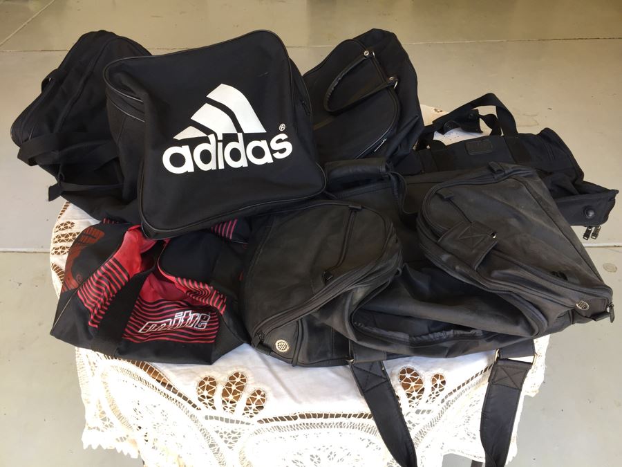 Sporting Bag Duffel Bag Lot With Adidas Bag, TUMI Briefcase Laptop Bag And Mitre Bag