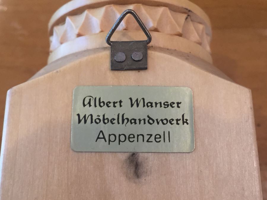 Swiss Albert Manser Carved Wooden Wall Flower Vase [Photo 7]