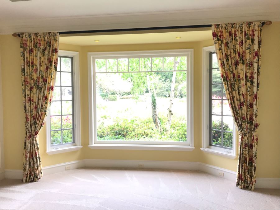 Pair Of Brunschwig And Fils Fabric Decorative Side Curtains