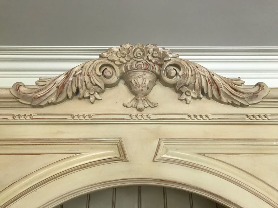 JUST ADDED - Large Two Piece Wooden Bookcase China Cabinet With Glass Shelves And Overhead Lighting Featured In Magazines 9'W X 8.5'H X 26'D - MORE ITEMS ADDED TO END OF SALE [Photo 4]