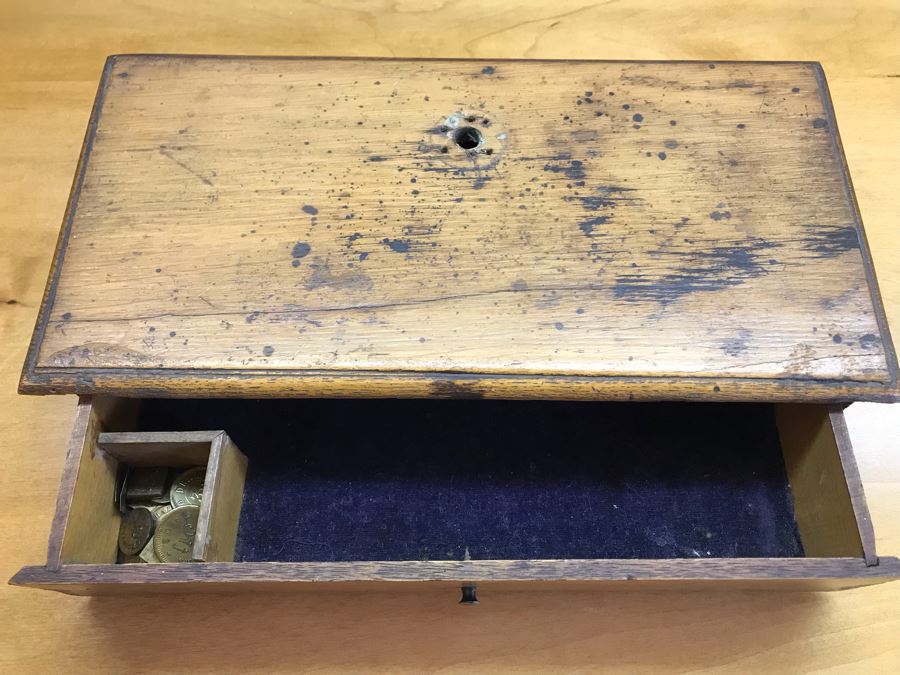 Antique Apothecary Portable Brass And Wood Balance Scale With Weights And Storage Box - Needs Rewiring [Photo 24]