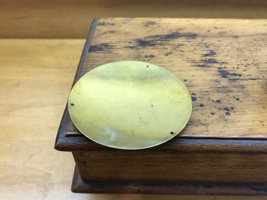 Antique Apothecary Portable Brass And Wood Balance Scale With Weights And Storage Box - Needs Rewiring [Photo 16]