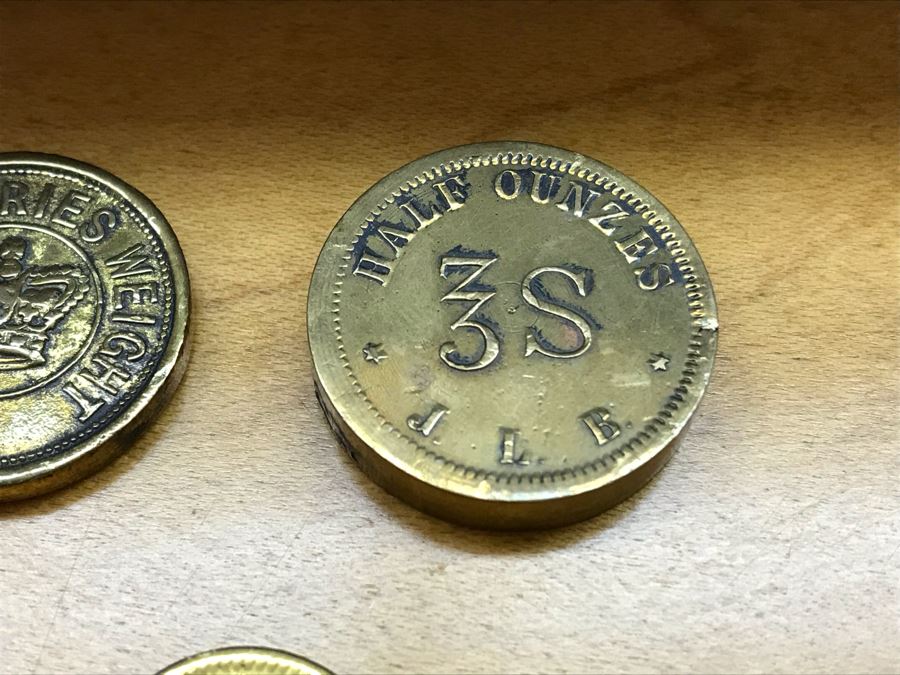 Antique Apothecary Portable Brass And Wood Balance Scale With Weights And Storage Box - Needs Rewiring [Photo 9]