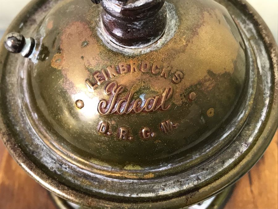 Vintage Coffee Pepper Grinder Leinbrocks Ideal Hand Crank Silverplate And Wood [Photo 8]