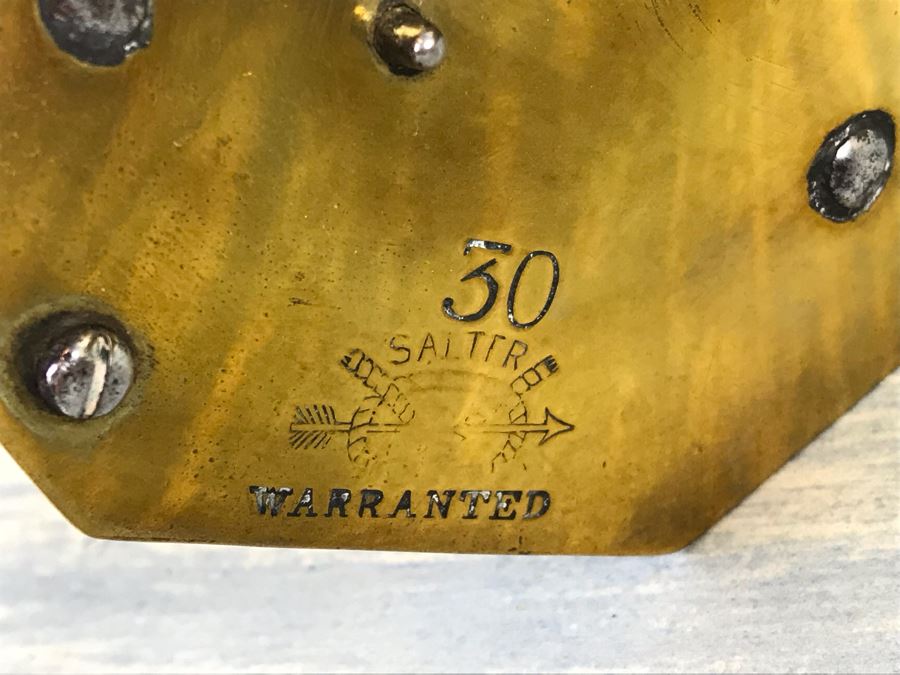 Antique Brass Salter's Clockwork Spit Jack Warranted 30 For Cooking Meat Above Fireplace Rotates Winding May Need Servicing [Photo 8]