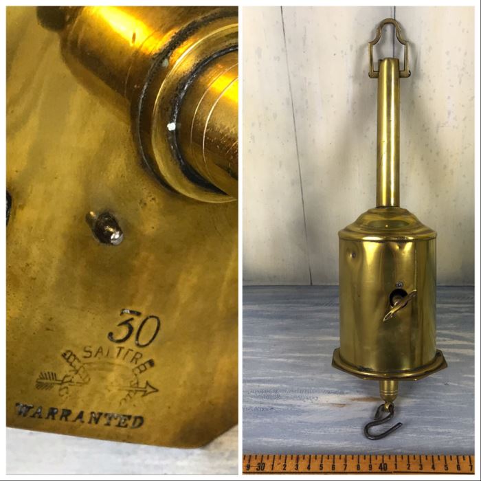 Antique Brass Salter's Clockwork Spit Jack Warranted 30 For Cooking Meat Above Fireplace Rotates Winding May Need Servicing