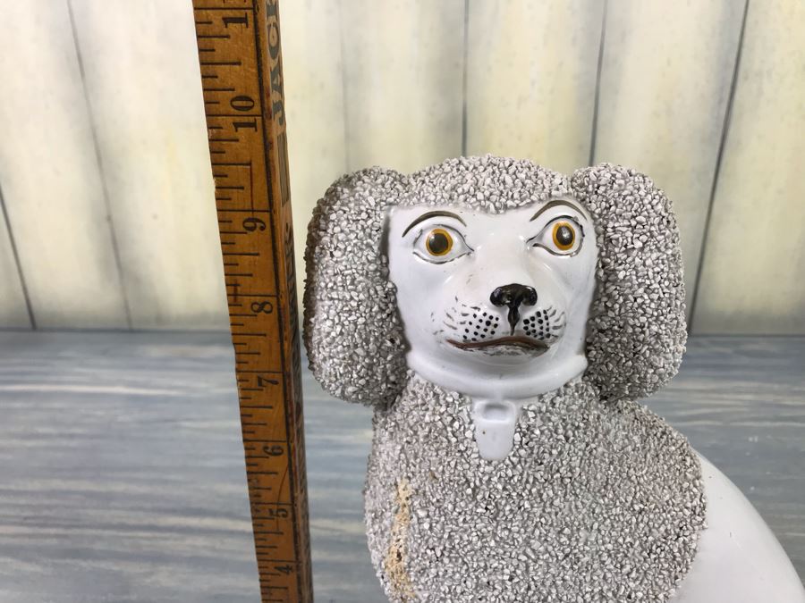 JUST ADDED - Antique English Staffordshire Spaniel Dog Sculpture Figurine Hand Painted [Photo 13]