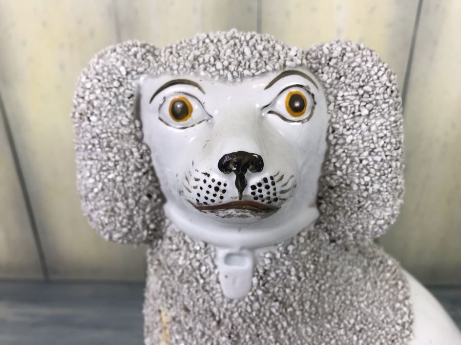 JUST ADDED - Antique English Staffordshire Spaniel Dog Sculpture Figurine Hand Painted [Photo 3]