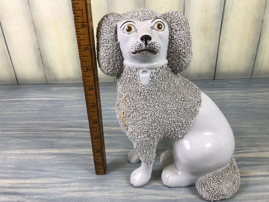 JUST ADDED - Antique English Staffordshire Spaniel Dog Sculpture Figurine Hand Painted [Photo 12]