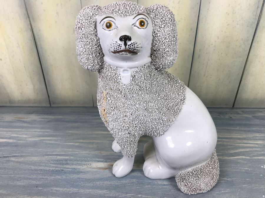 JUST ADDED - Antique English Staffordshire Spaniel Dog Sculpture Figurine Hand Painted [Photo 2]