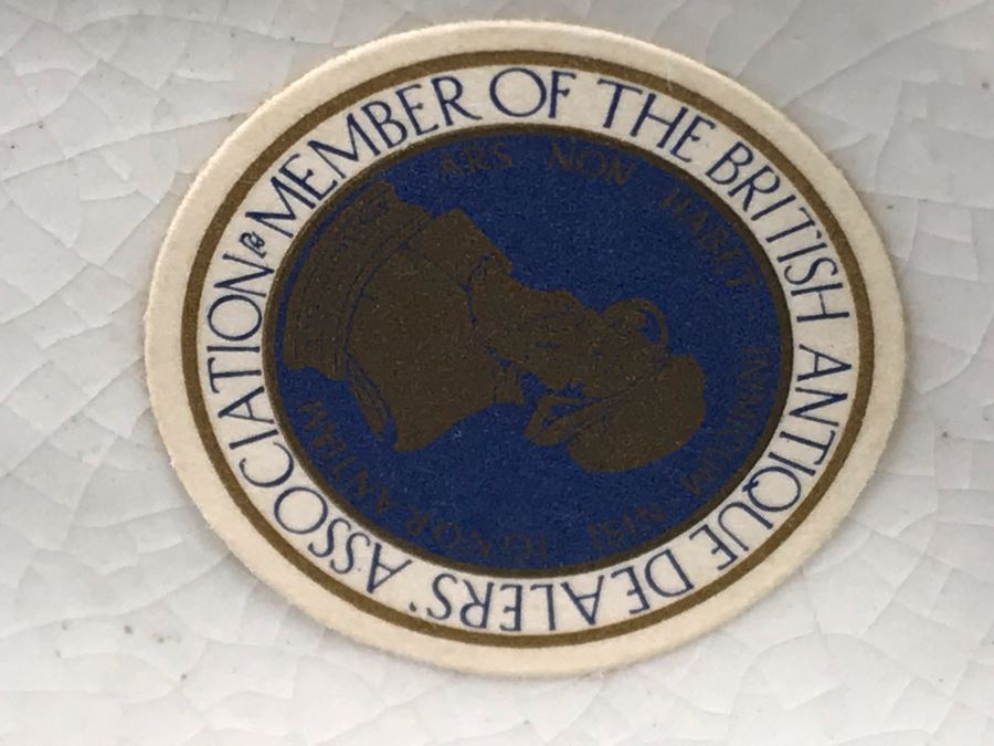 JUST ADDED - Antique English Staffordshire Spaniel Dog Sculpture Figurine Hand Painted With Member Of British Antique Dealer Sticker From Andrew Dando Of Bath England Validating Authenticity [Photo 9]