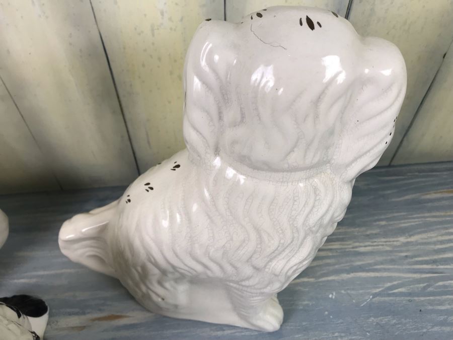 Collection Of (3) Vintage REPRODUCTION English Staffordshire Spaniel Dog Sculptures Figurines Hand Painted [Photo 10]