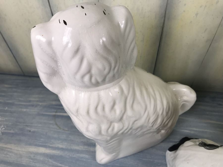 Collection Of (3) Vintage REPRODUCTION English Staffordshire Spaniel Dog Sculptures Figurines Hand Painted [Photo 11]