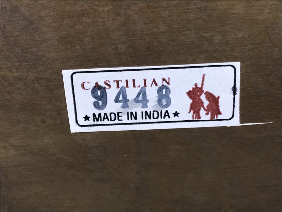 Large Embossed Brass Handled Serving Tray By Castilian Made In India 28'L X 16'W [Photo 12]