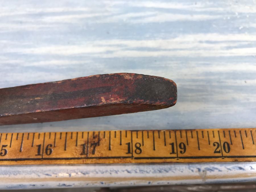 Vintage Red Hand Painted Doll Crib Missing Bottom Slats [Photo 13]