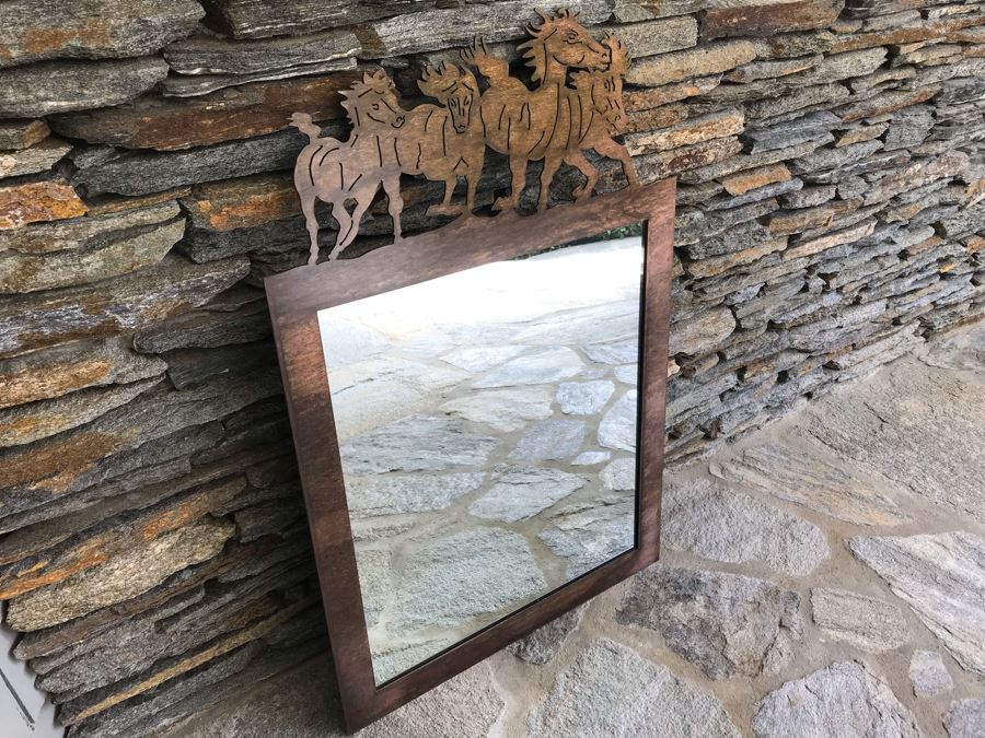 Laser Cut Metal Horse Wall Mirror [Photo 5]