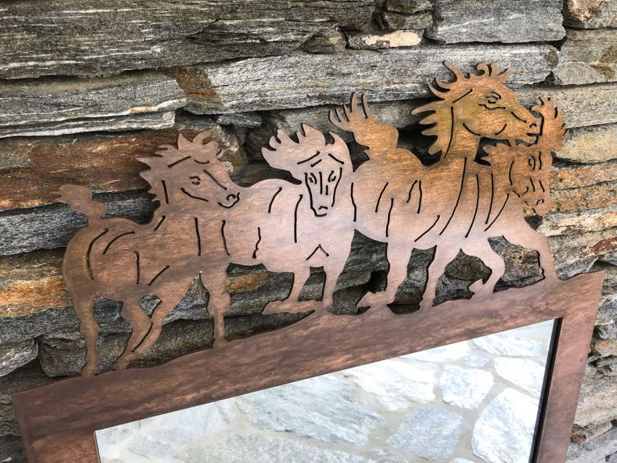 Laser Cut Metal Horse Wall Mirror [Photo 3]