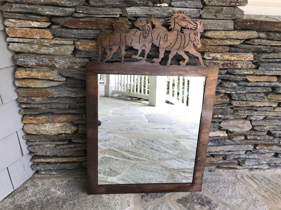 Laser Cut Metal Horse Wall Mirror [Photo 2]