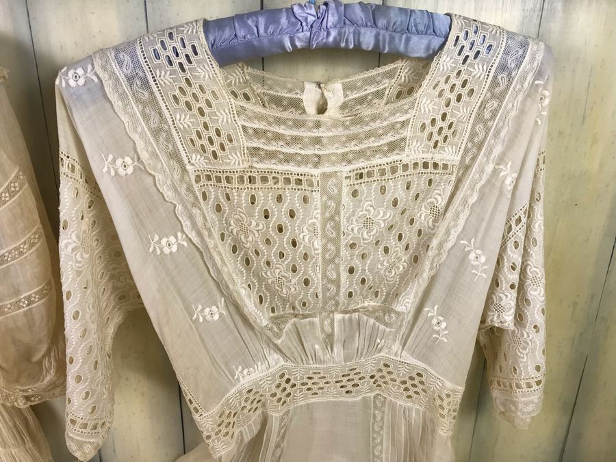 Pair Of Vintage Women's White Lace Dresses [Photo 3]