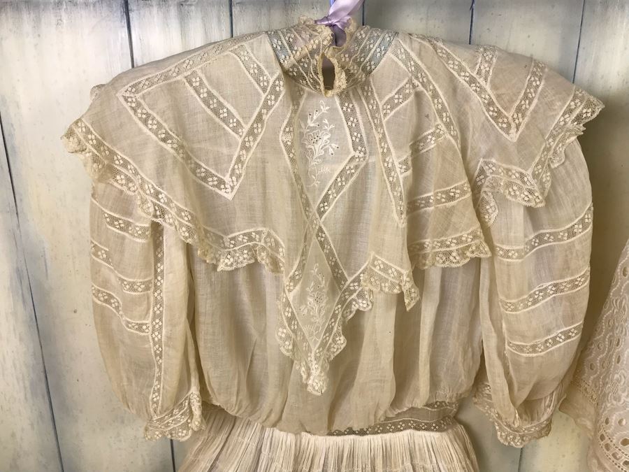Pair Of Vintage Women's White Lace Dresses [Photo 6]