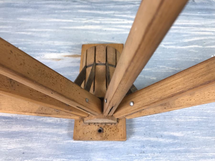 Vintage Folding Wooden Wall Clothes Rack [Photo 6]