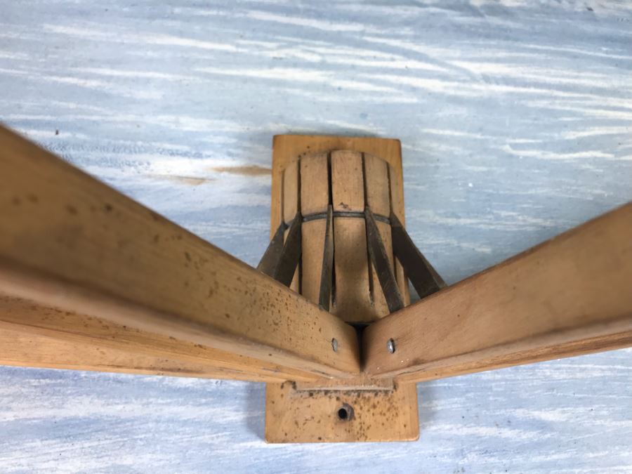 Vintage Folding Wooden Wall Clothes Rack [Photo 7]