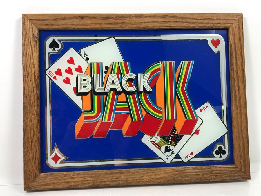 Vintage Framed Black Jack Framed Mirror 18' X 13.5' [Photo 2]