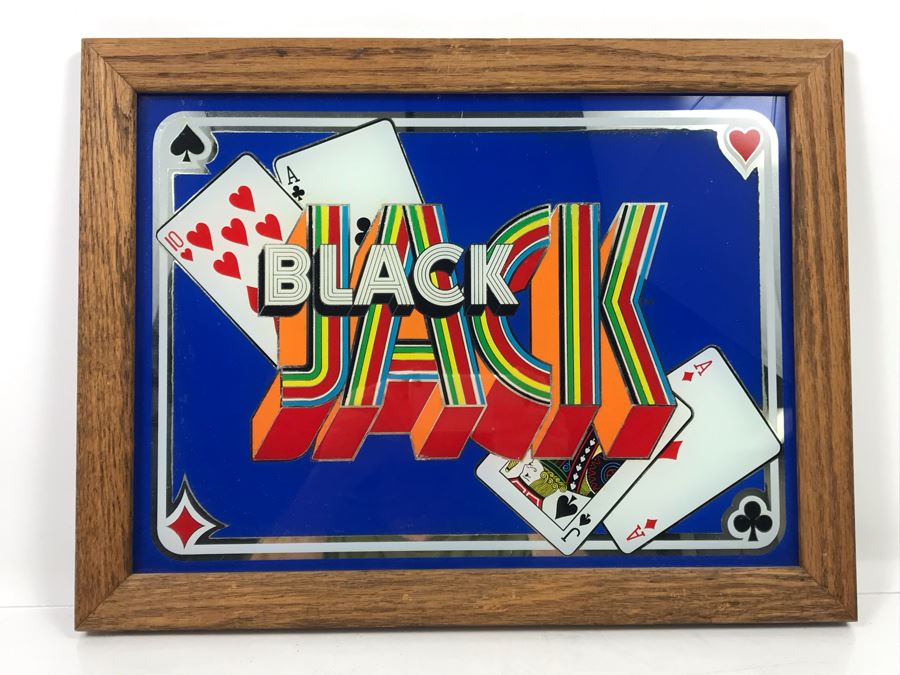 Vintage Framed Black Jack Framed Mirror 18' X 13.5' [Photo 3]