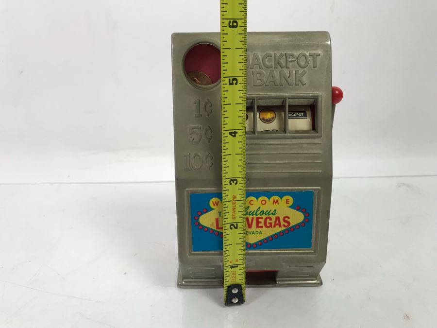 Mini Jackpot Bank Slot Machine Welcome To Fabulous Las Vegas Advertising By Reno Plastic Mfg Co Sparks Nevada 3.5' X 6' [Photo 9]