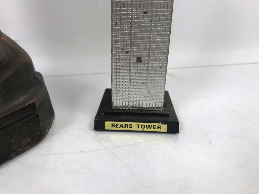 Metal Female Bust Sculpture 7'H And Sears Tower Figurine [Photo 5]