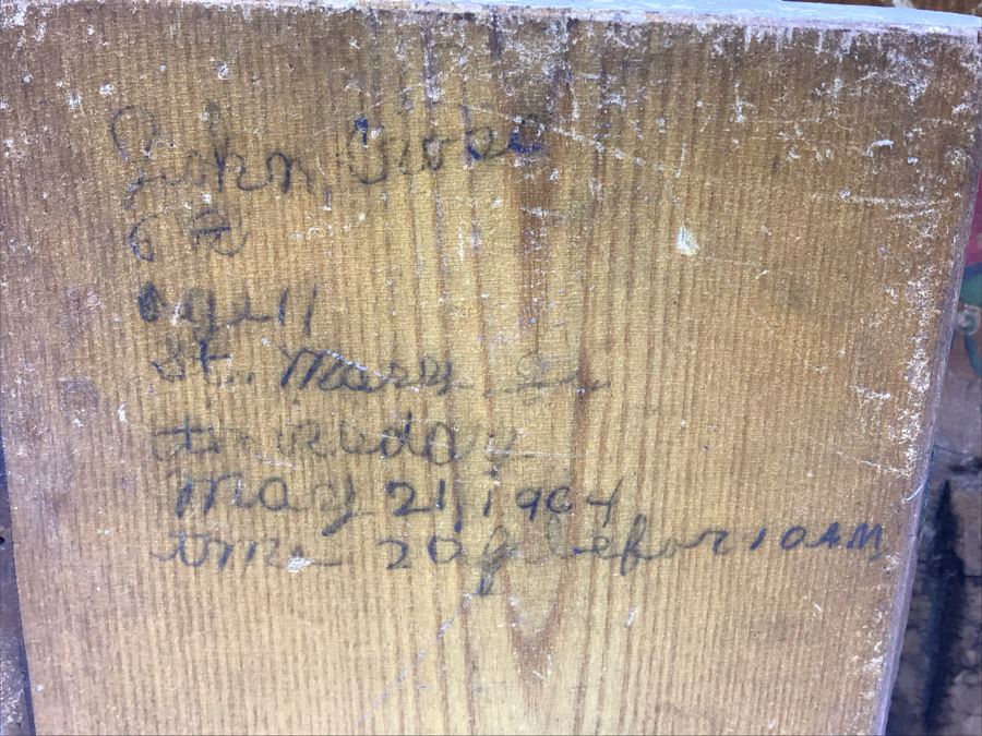 Pair Of Antique 1904 Wooden Tree Bookends With Inscription On Back Of One [Photo 9]