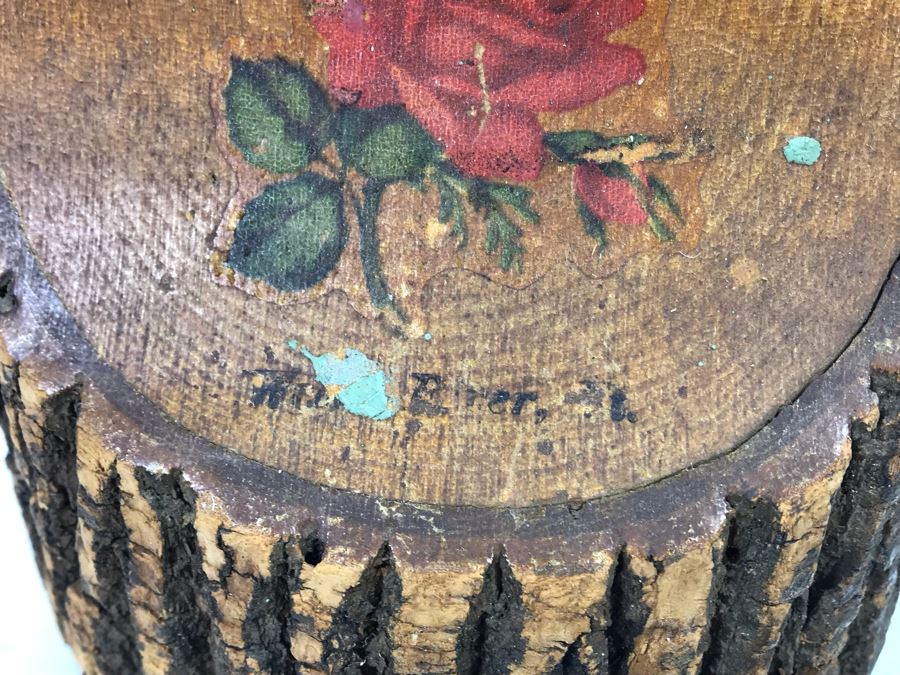 Pair Of Antique 1904 Wooden Tree Bookends With Inscription On Back Of One [Photo 8]